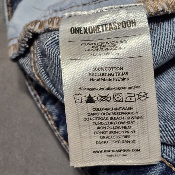 One x One Teaspoon Light Wash High Waist Freebird Zipper Ankle Jeans, Sz 26 - Picture 6 of 12